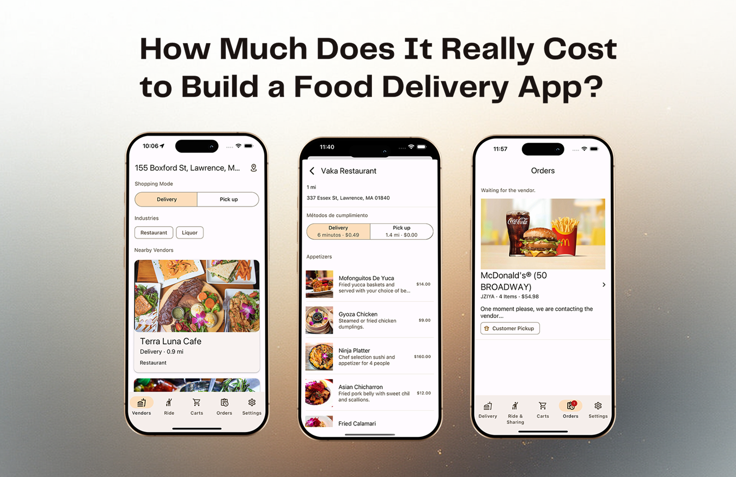 Cost to build a food delivery app like Uber Eats, DoorDash, or Rappi