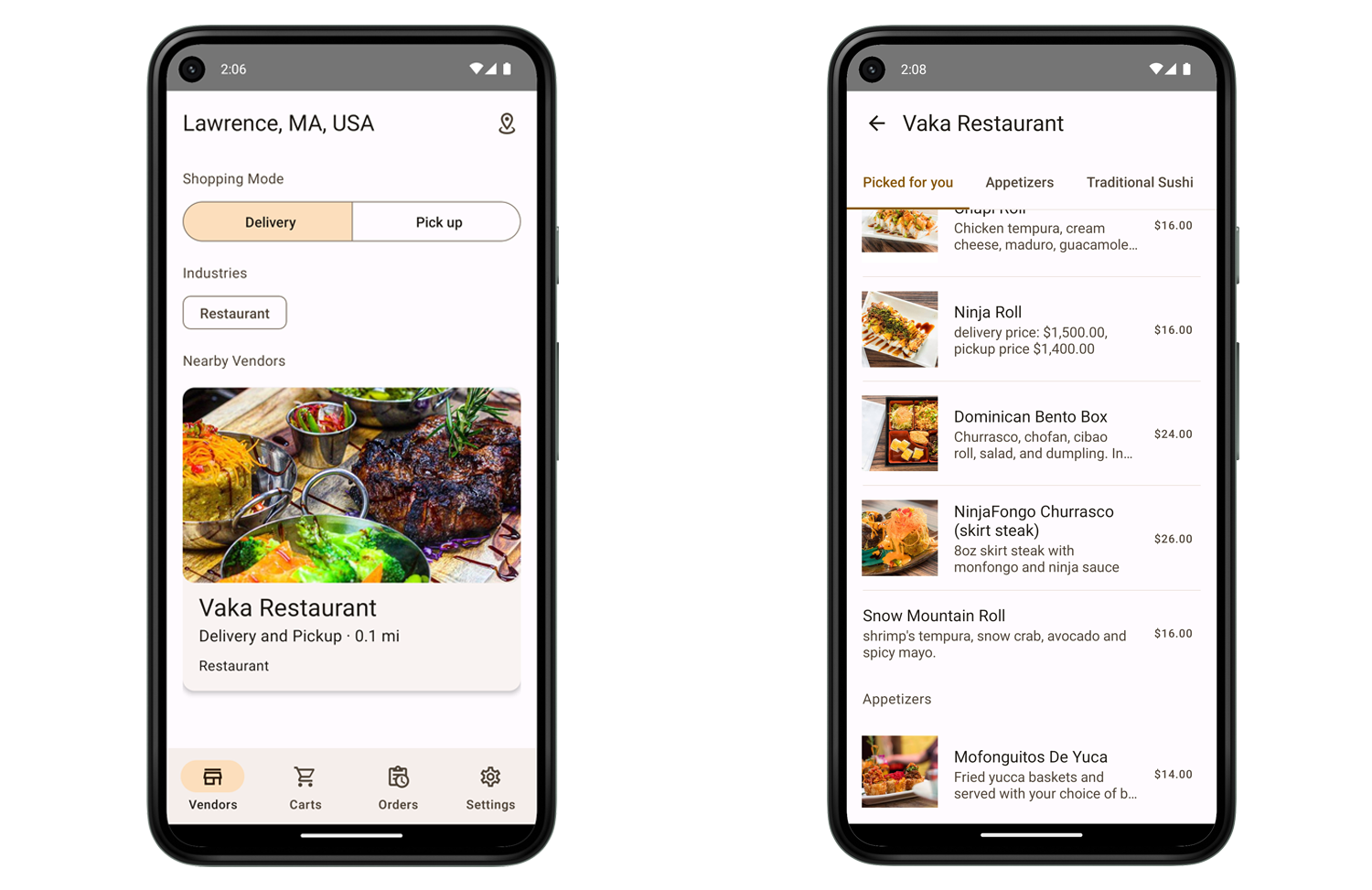 Multi-Vendor Marketplace – Menu Management Dashboard